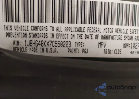 2007 Jeep Commander Sport from USA, damaged, VIN 1J8HG48KX7C550223